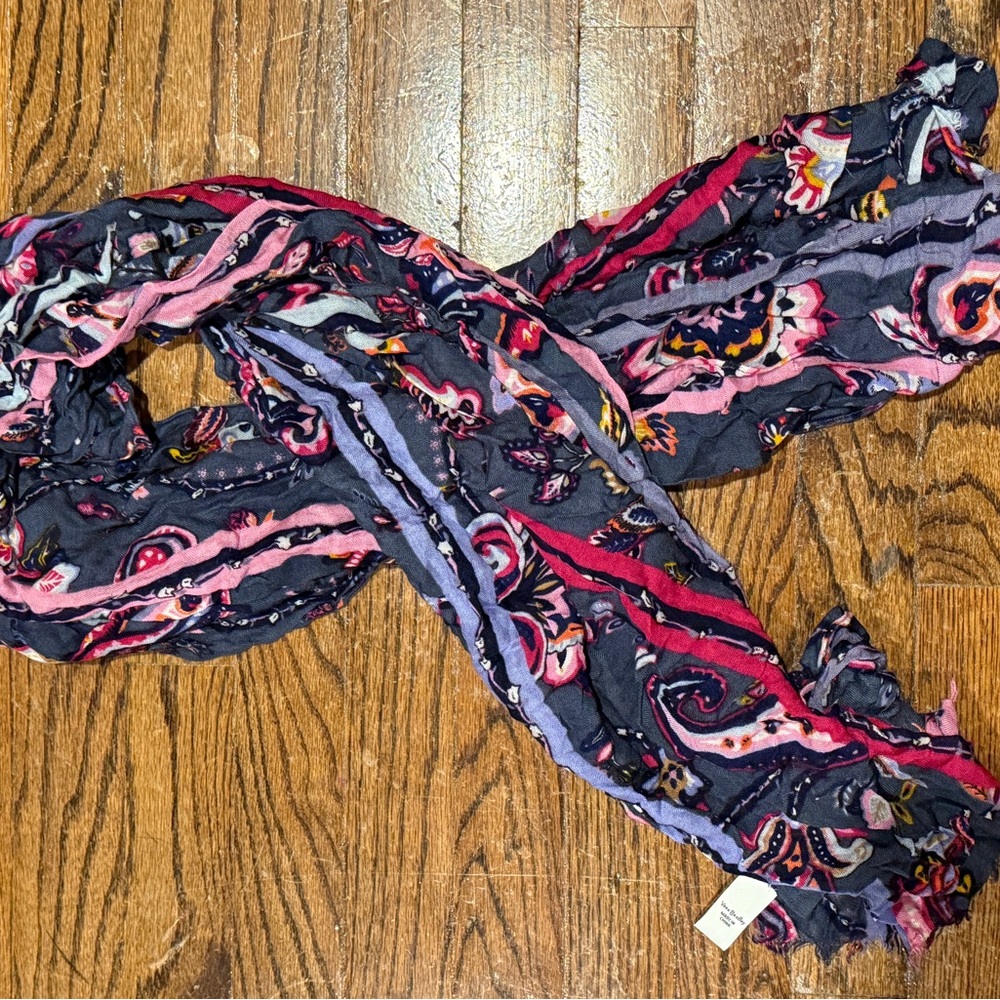 Vera Bradley Dark Floral Scarf in Pink and Purple